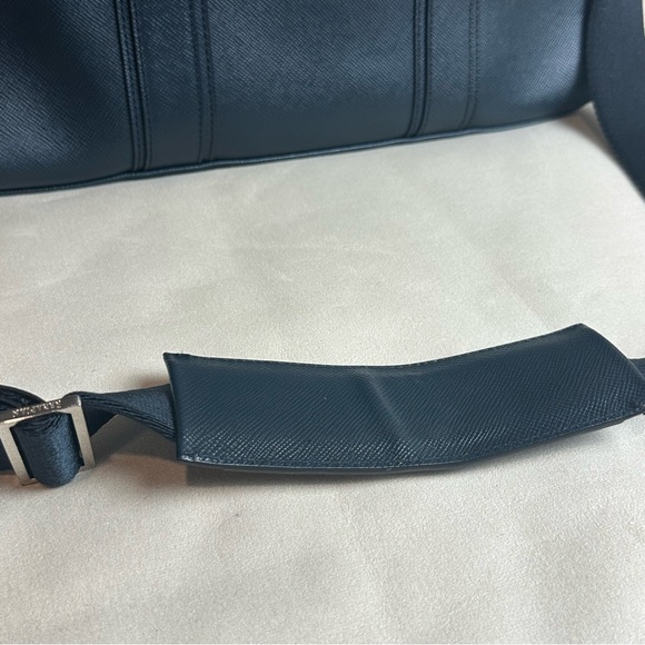 Serapian Milano Slim Leather Briefcase Navy - Picture 4 of 15